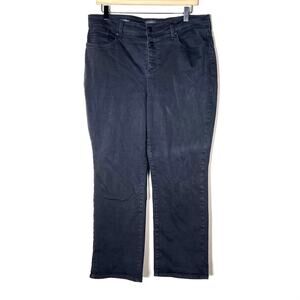 NYDJ black lift and tuck technology Marilyn straight leg jeans size 14 B110